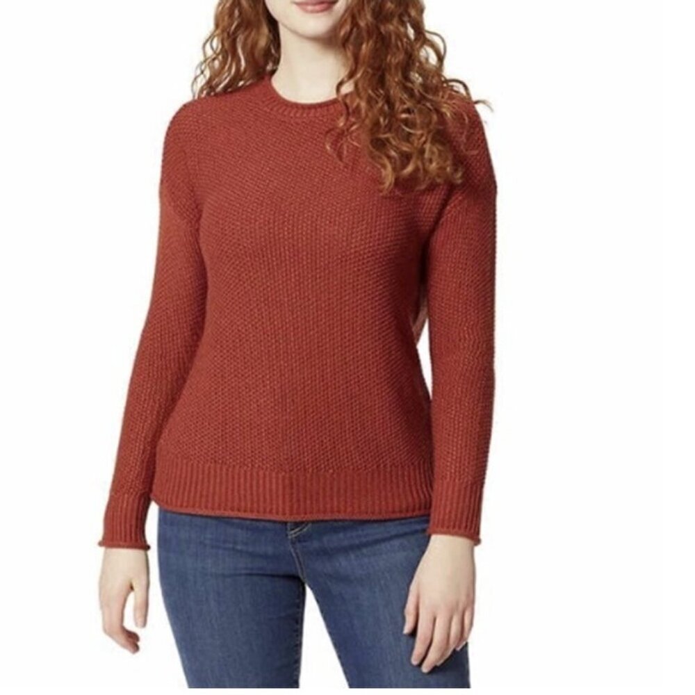 Jessica Simpson Women’s New Roll Neck Ribbed Cuff Knit Red Sweater Size L
